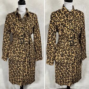 Y2K LRL Ralph‎ Lauren Leopard Print Jacket & Skirt Set Small Utility Safari 2 Pc